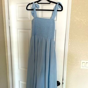 Listicle Smocked Babydoll Midi Dress L